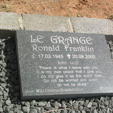 GRANGE Ronald Franklin, le 1945-2000