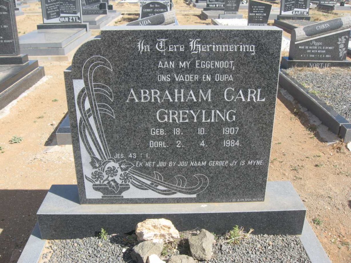 GREYLING Abraham Carl 1907-1984