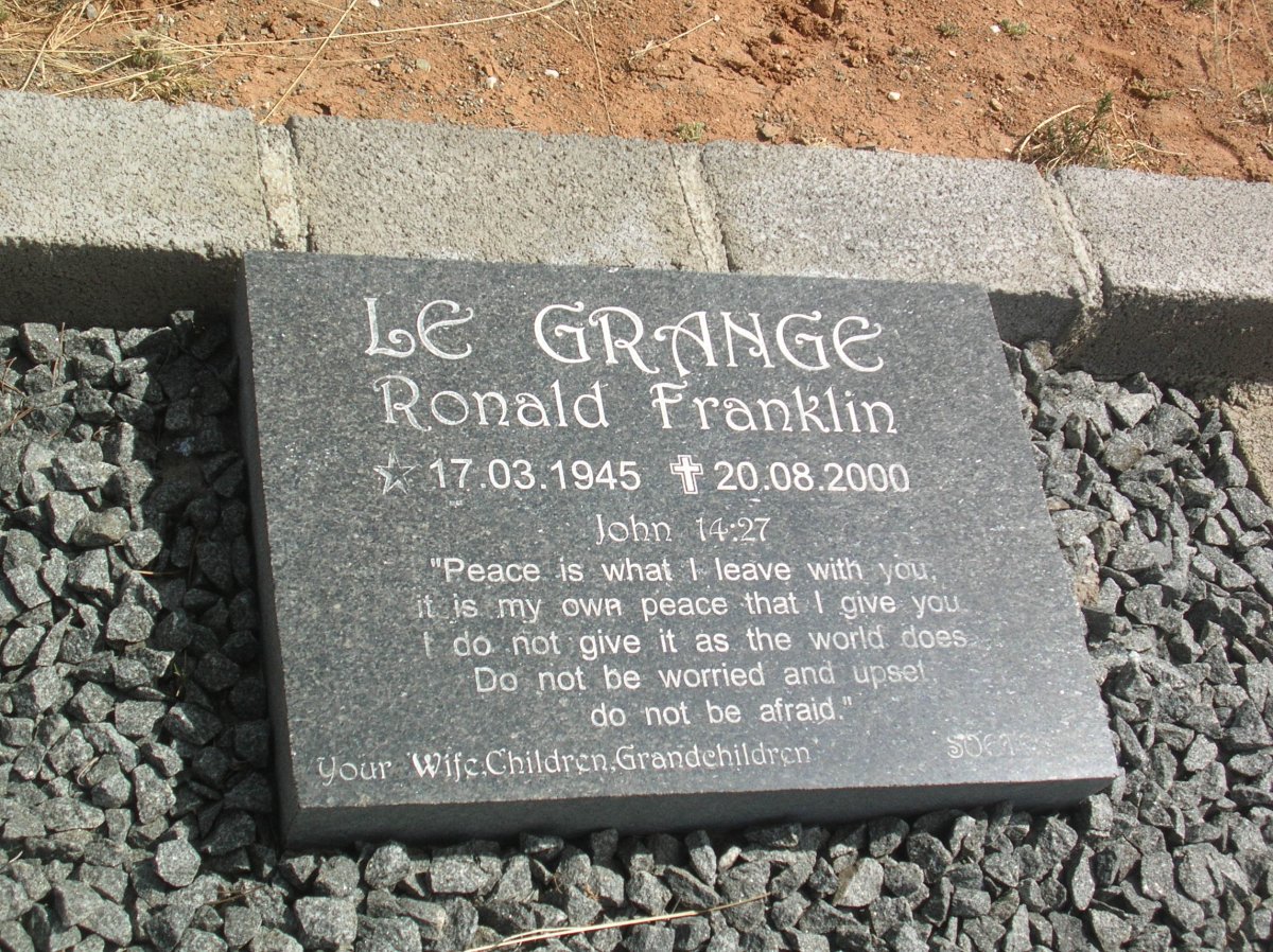 GRANGE Ronald Franklin, le 1945-2000
