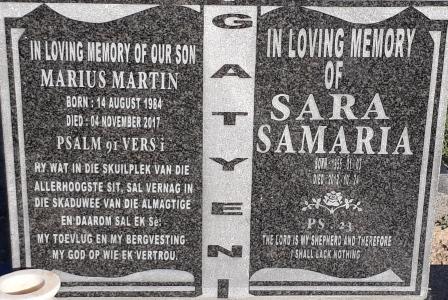 GATYENI Marius Martin 1984-2017 &amp; Sara Samaria