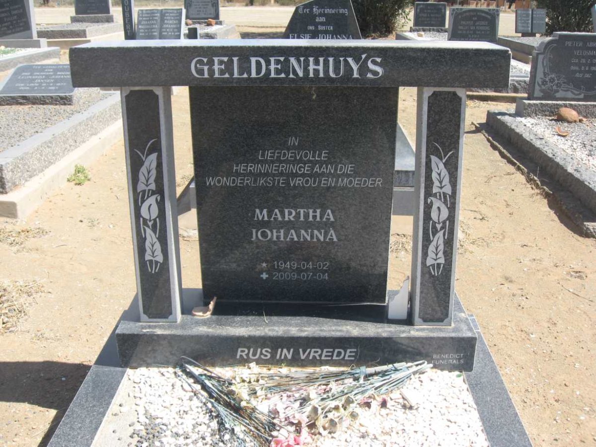 GELDENHUYS Martha Johanna 1949-2009