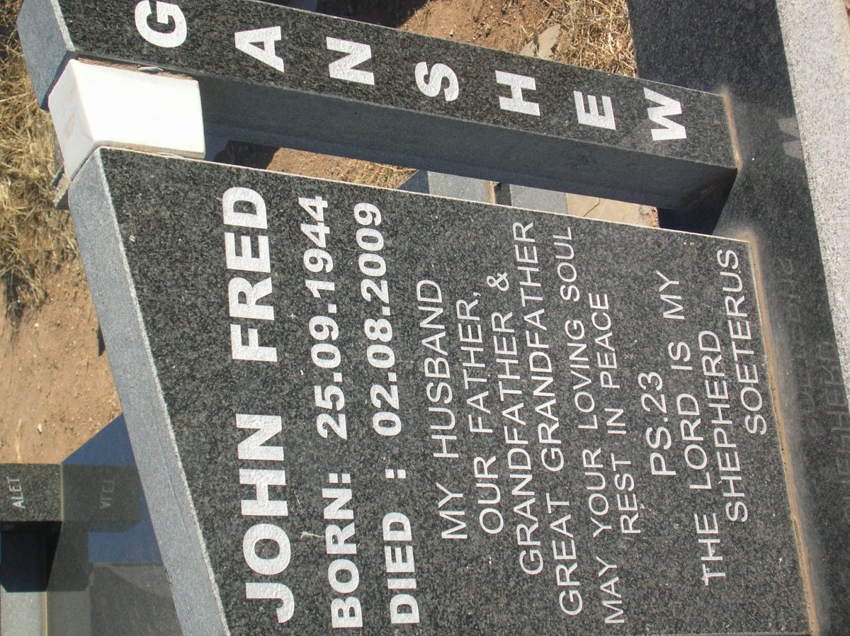 GANSHEW John Fred 1944-2009