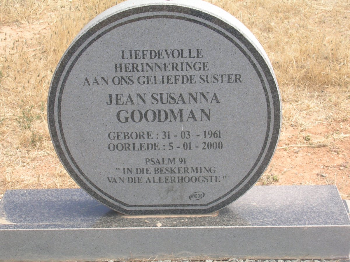 GOODMAN Jean Susanna 1961-2000