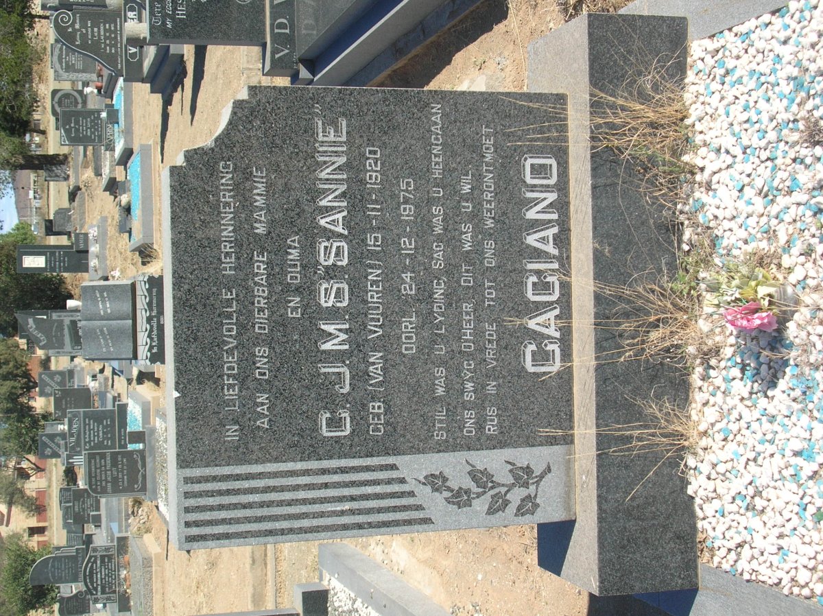 GAGIANO G.J.M.S. nee VAN VUUREN 1920-1975