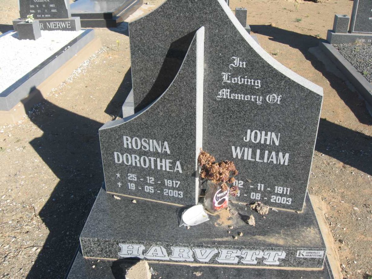 HARVETT John William 1911-2003 &amp; Rosina Dorothea 1917-2003