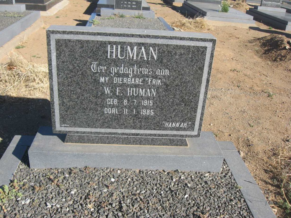 HUMAN W.F. 1915-1985