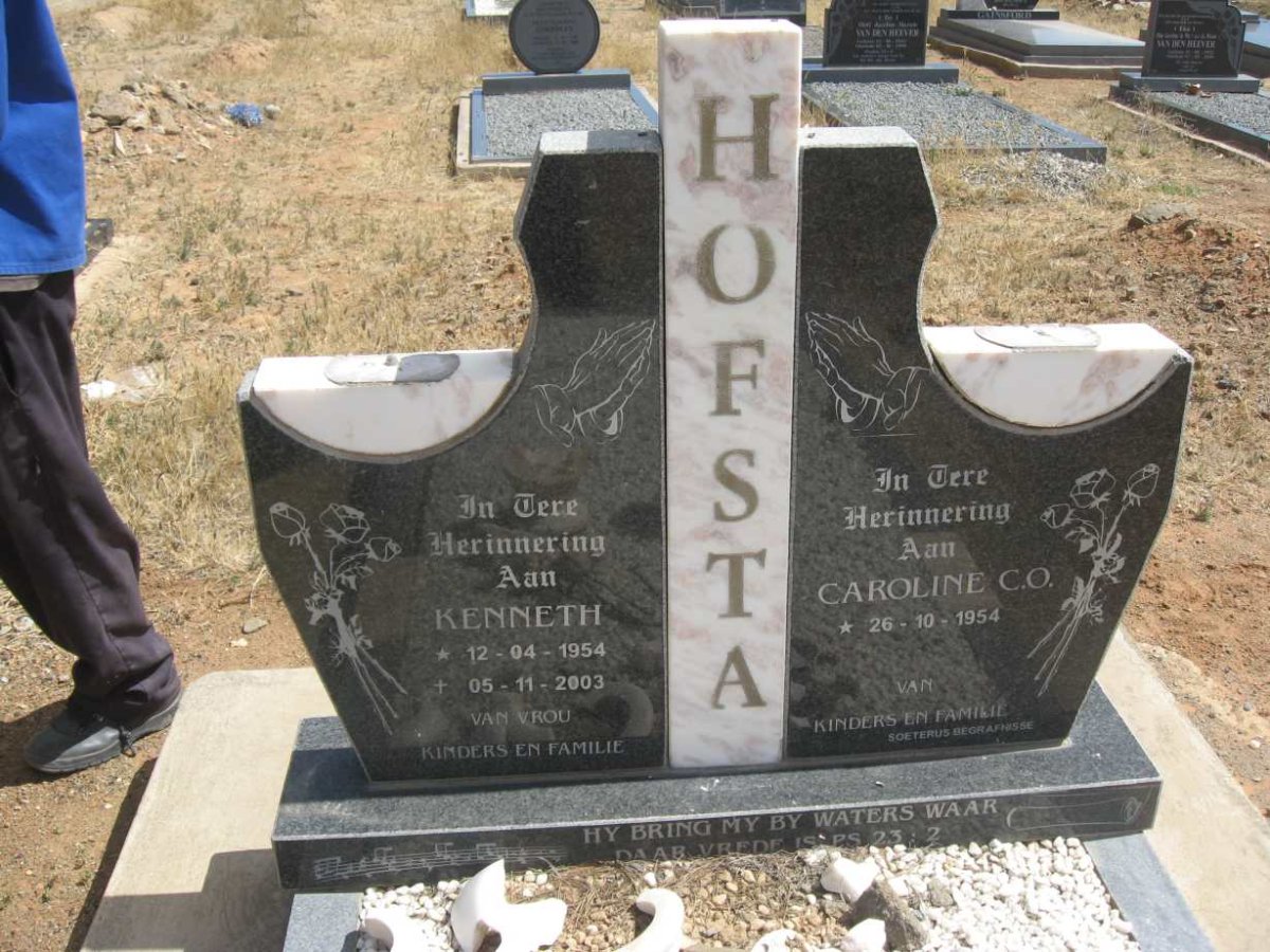 HOFSTA Kenneth 1954-2003 &amp; Caroline C.O. 1954-