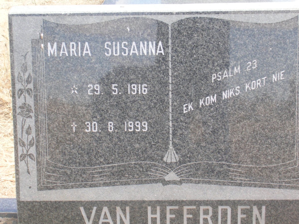 HEERDEN Maria Susanna, van 1916-1999
