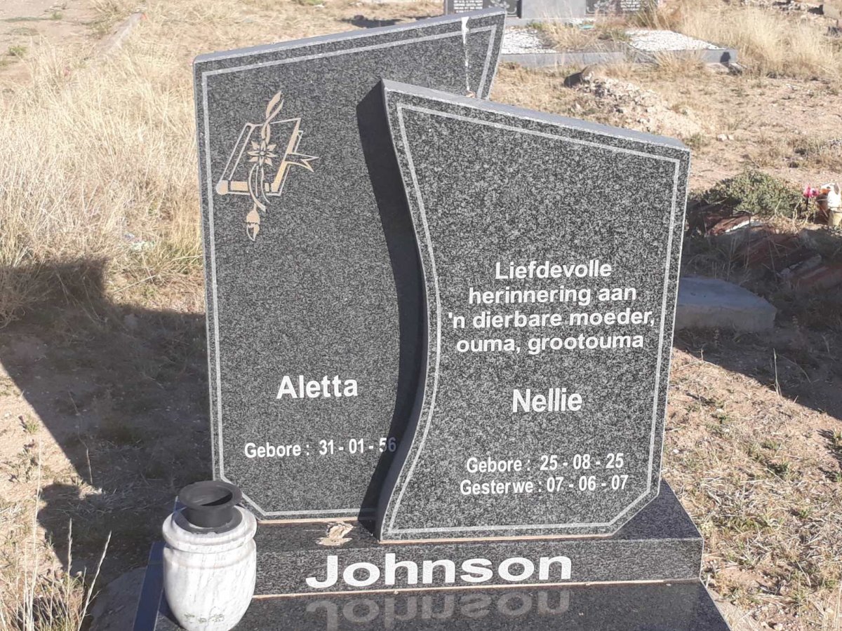 JOHNSON Nellie 1925-2007 :: JOHNSON Aletta 1956-