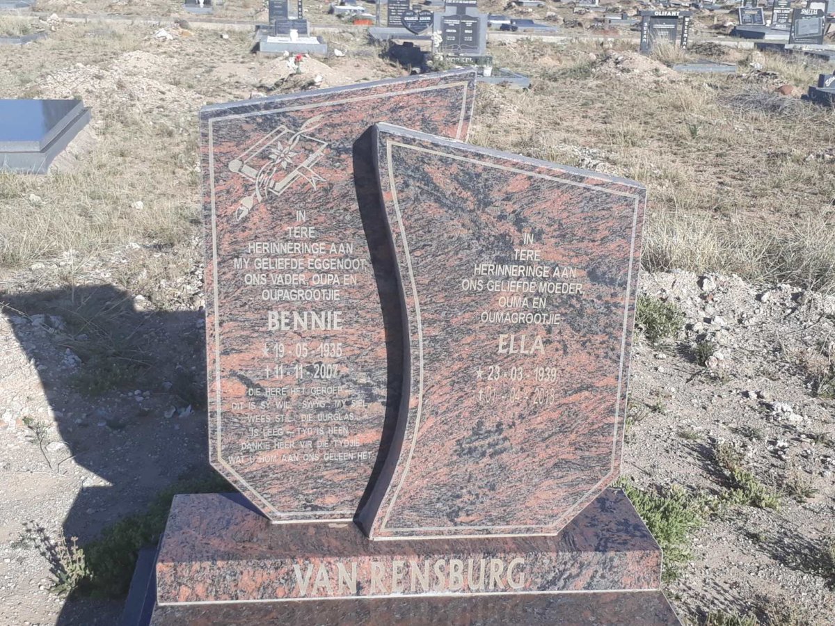 RENSBURG Bennie, van 1935-2007 &amp; Ella 1939-2018