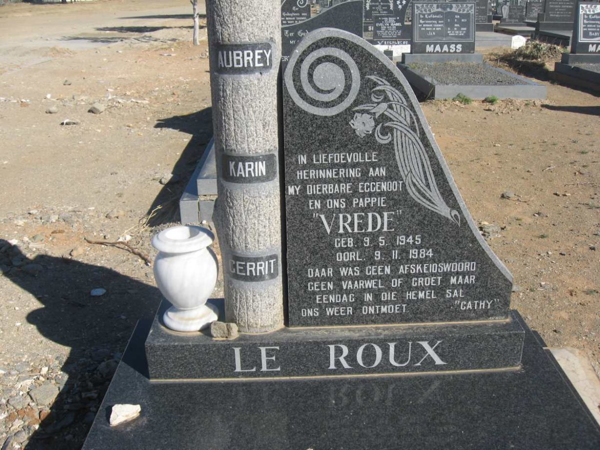ROUX Vrede, le 1945-1984