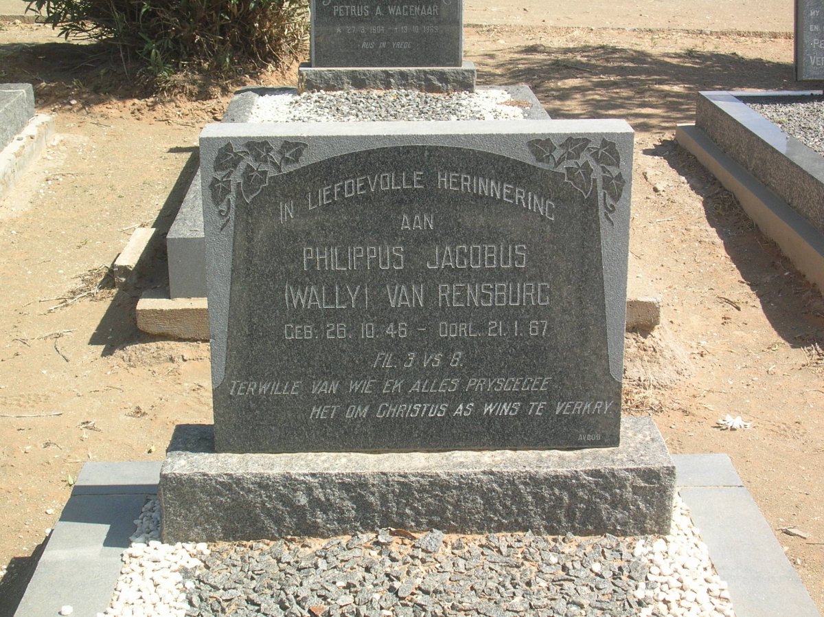 RENSBURG Philippus Jacobus, van 1946-1967