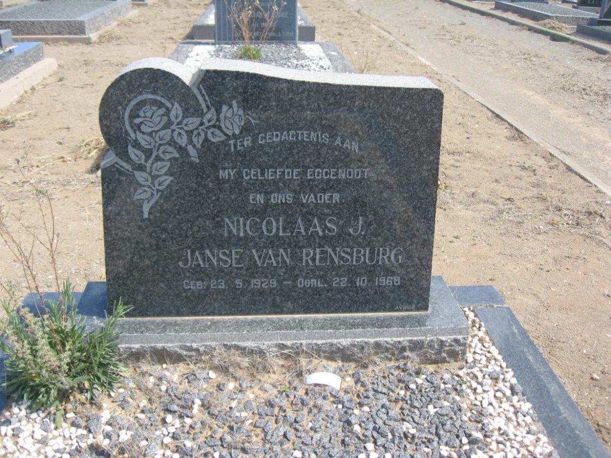 RENSBURG Nicolaas J., Janse van 1929-1968
