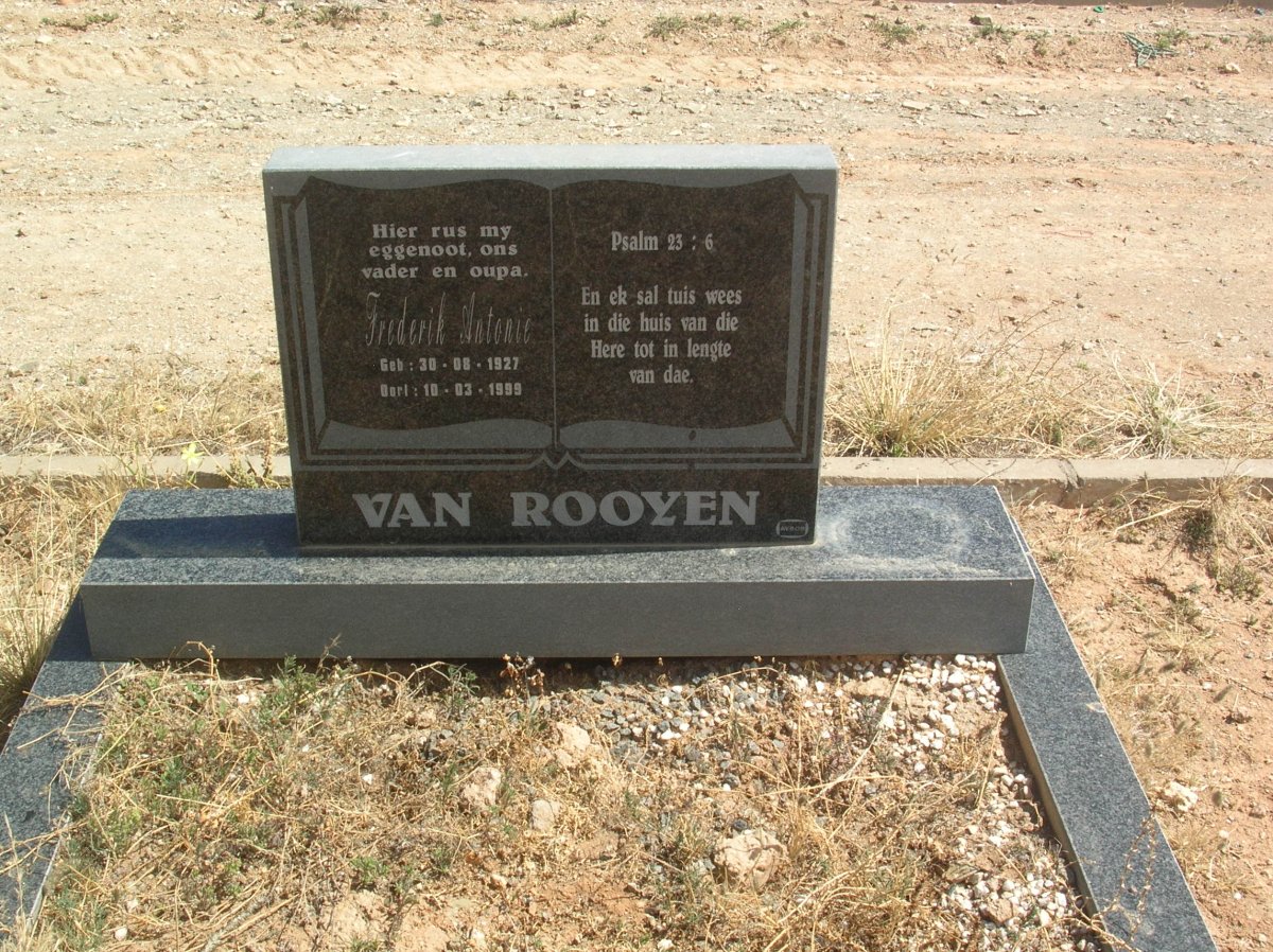 ROOYEN Frederik Antonie, van 1927-1999