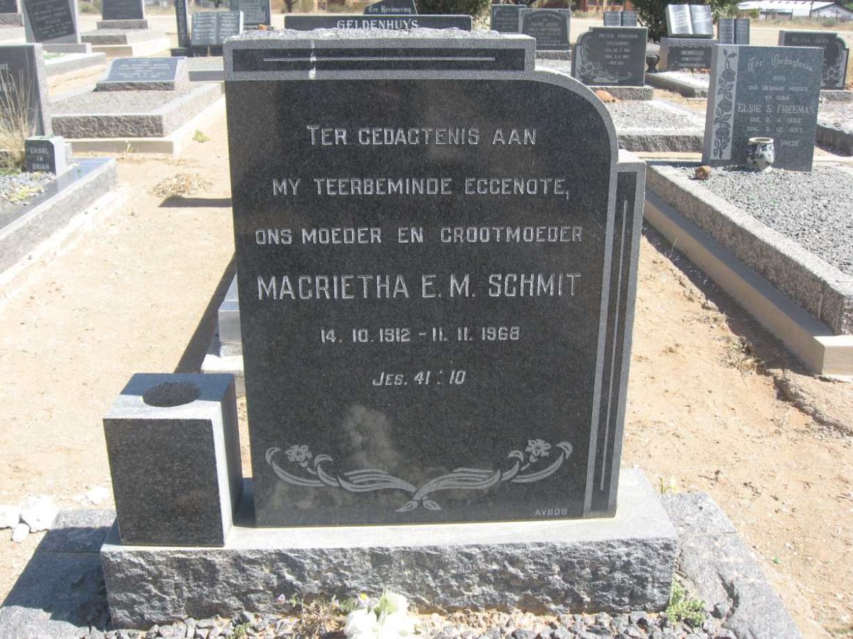 SCHMIT Magrietha E.M. 1912-1968