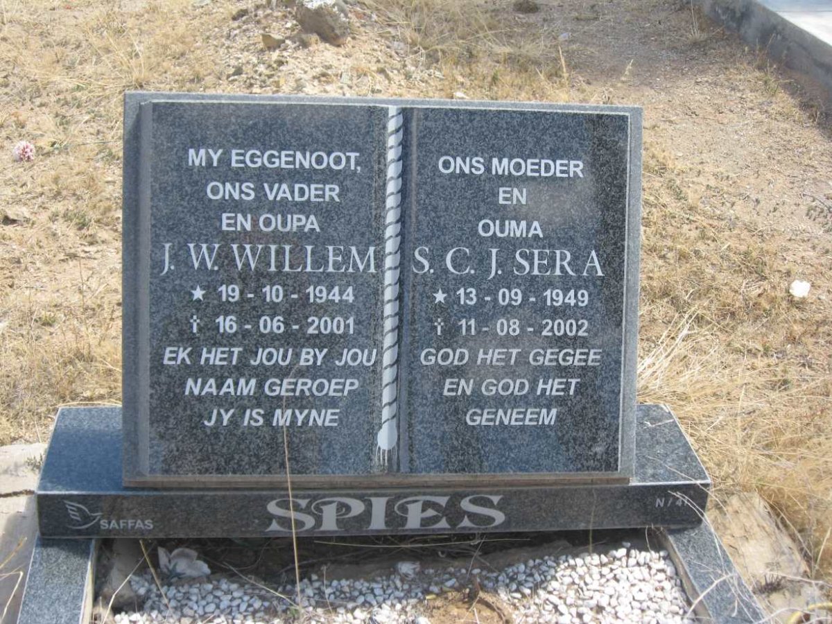 SPIES J.W. 1944-2001 &amp; S.C.J. 1949-2002
