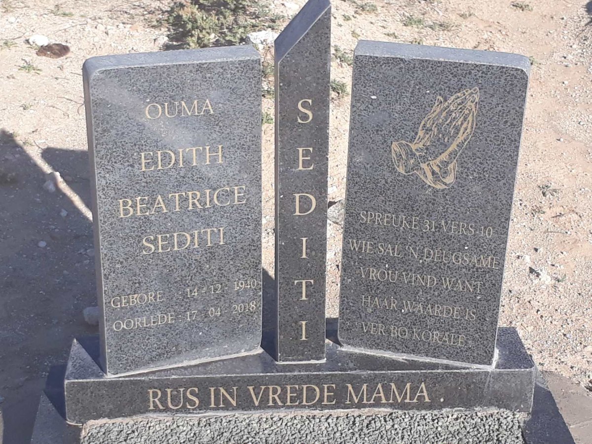 SEDITI Edith Beatrice 1940-2018