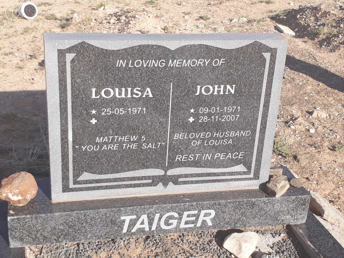 TAIGER John 1971-2007 &amp; Louisa 1971-