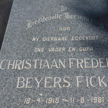 FICK Christiaan Frederick Beyers 1915-1981 