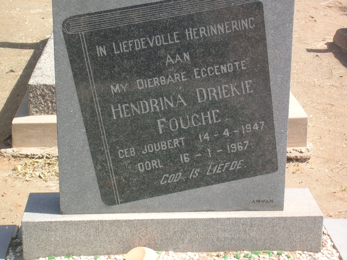 FOUCHE Hendrina nee JOUBERT 1947-1967