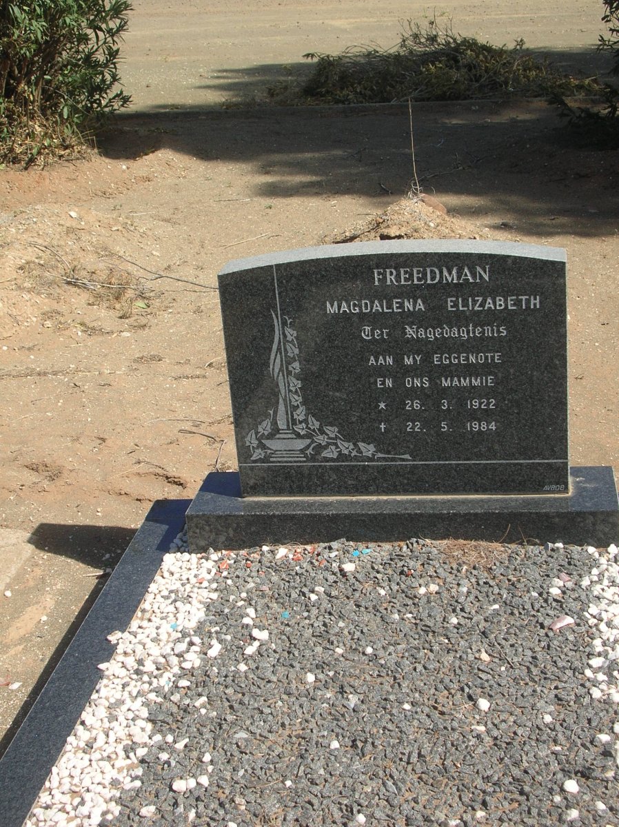 FREEDMAN Magdalena Elizabeth 1922-1984