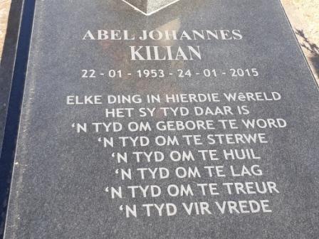KILIAN Abel Johannes 1953-2015