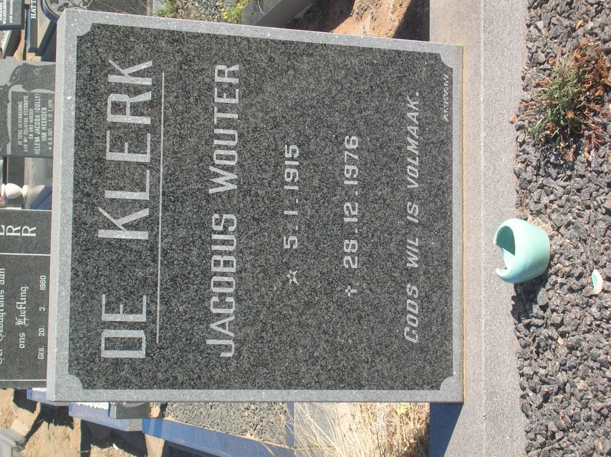 KLERK Jacobus Wouter, de 1915-1976