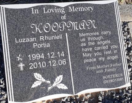 KOOPMAN Luzaan Rhuniell Portia 1994-2010