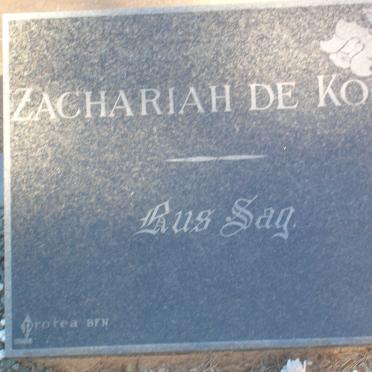 KOCK Zachariah, de