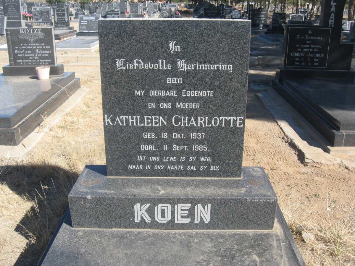KOEN Kathleen Charlotte 1937-1985