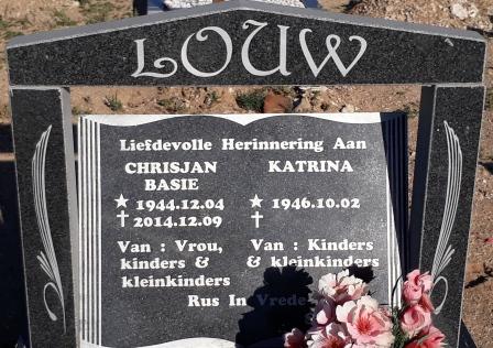 LOUW Chrisjan 1944-2014 &amp; Katrina 1946-