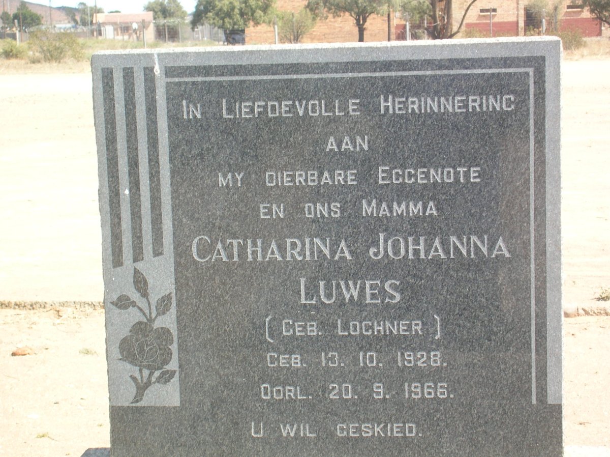 LUWES Catharina Johanna nee LOCHNER 1928-1966