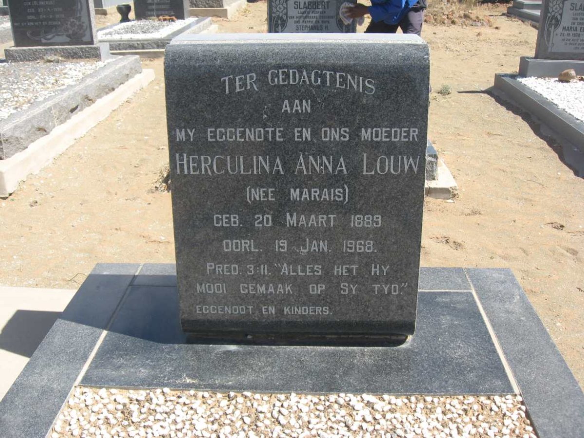 LOUW Herculina Anna nee MARAIS 1889-1968