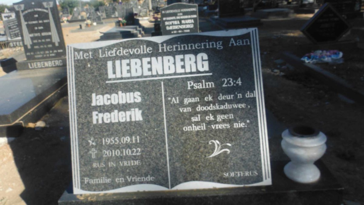 LIEBENBERG Jacobus Frederik 1955-2010