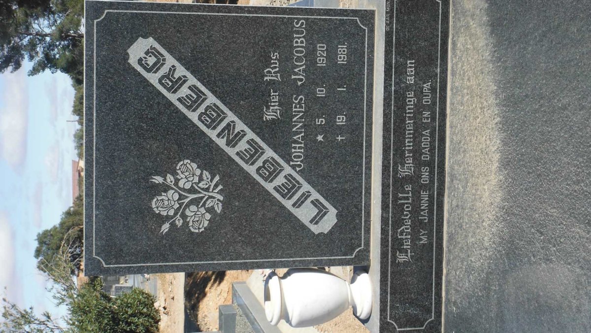 LIEBENBERG Johannes Jacobus 1920-1981 
