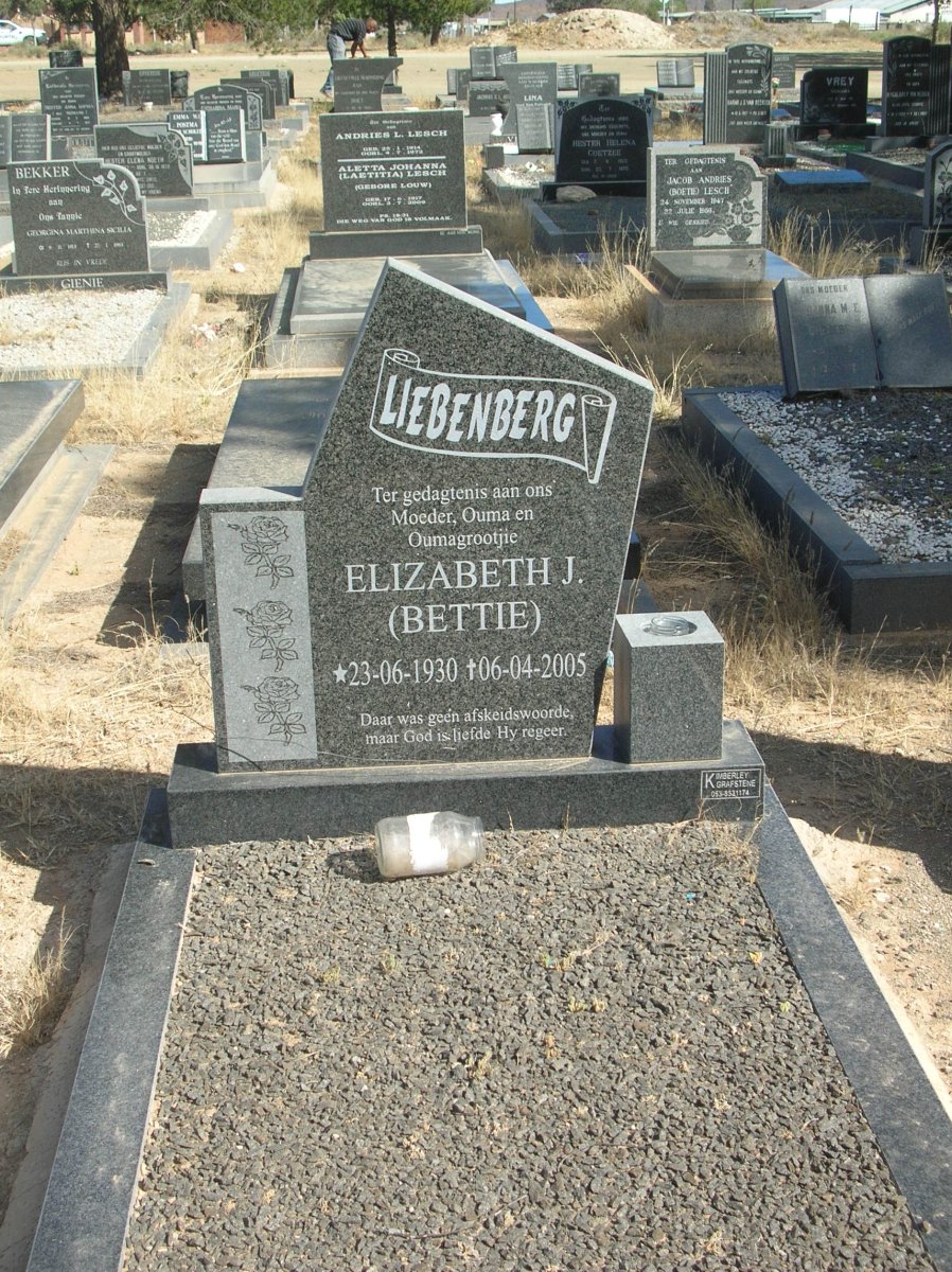LIEBENBERG Elizabeth J. 1930-2005