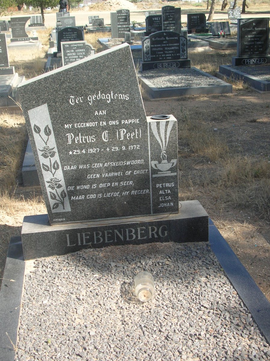 LIEBENBERG Petrus C. 1927-1972