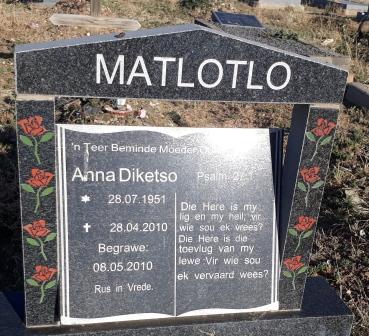 MATLOTLO Anna Diketso 1951-2010