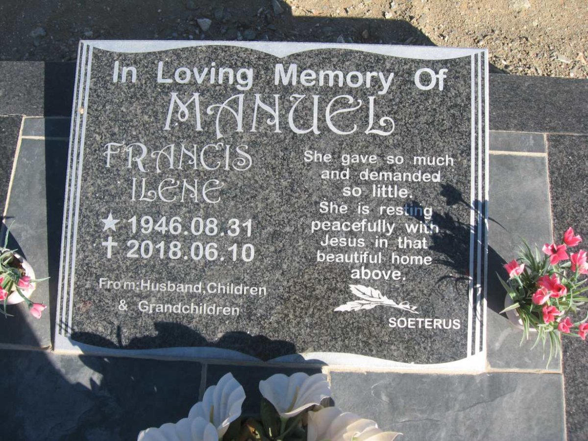MANUEL Francis Ilene 1946-2018