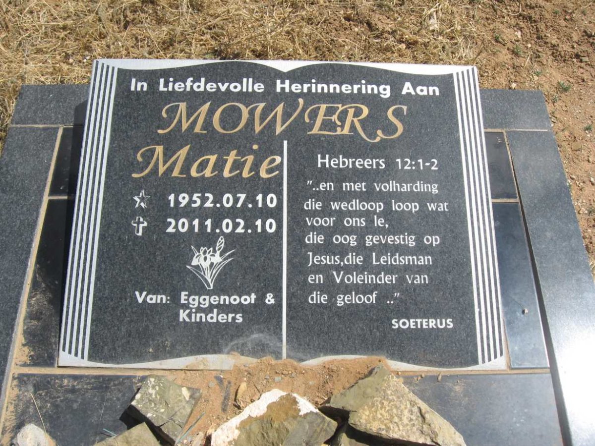 MOWERS Matie 1952-2011