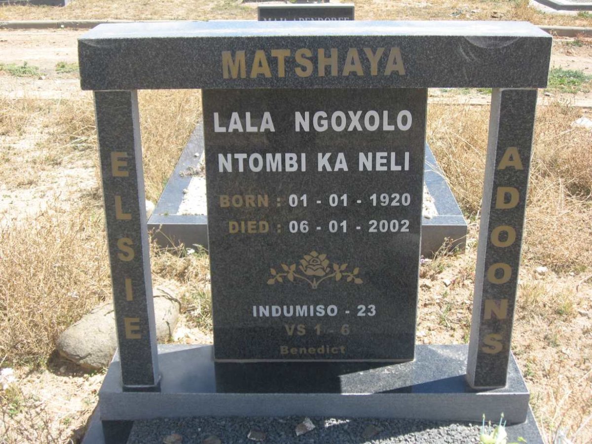 MATSHAYA Elsie Adoons 1920-2002