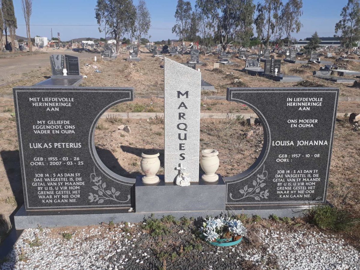 MARQUES Lukas Peterus 1955-2007 &amp; Louisa Johanna 1957-