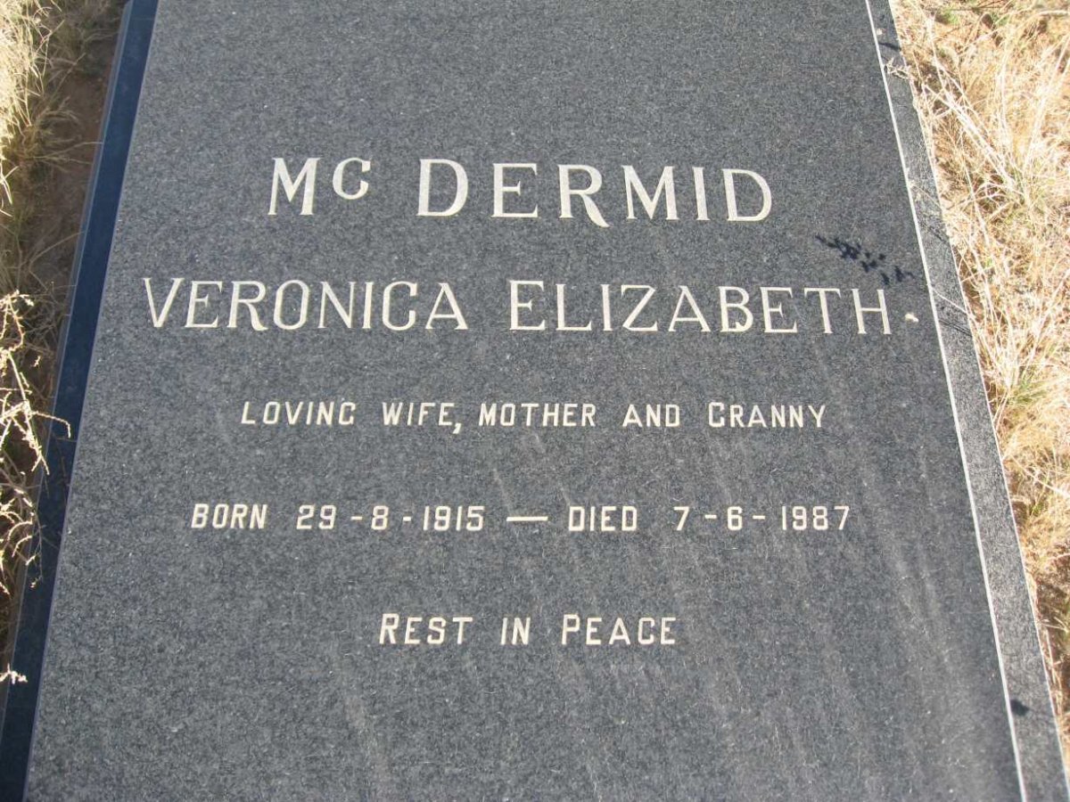 Mc DERMID Veronica Elizabeth 1915-1987
