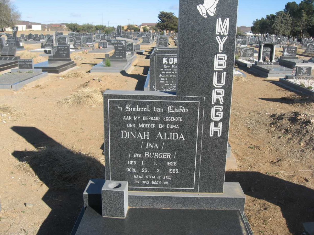 MYBURGH Dina Alida nee BURGER 1928-1985