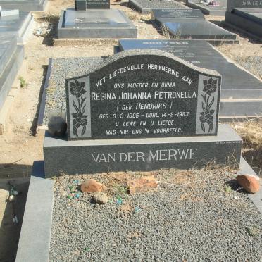 MERWE Regina Johanna Petronella HENDRIKS 1905-1983 