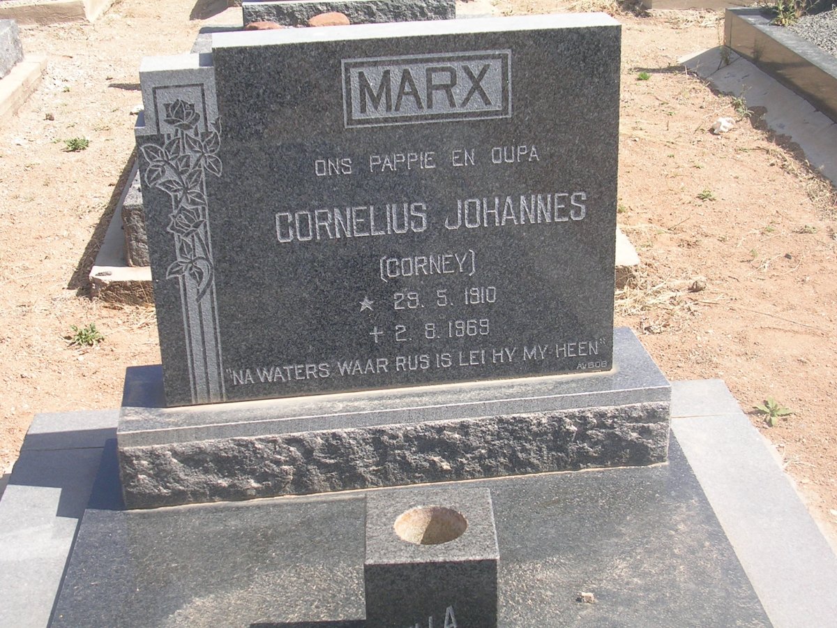 MARX Cornelius Johannes 1910-1969
