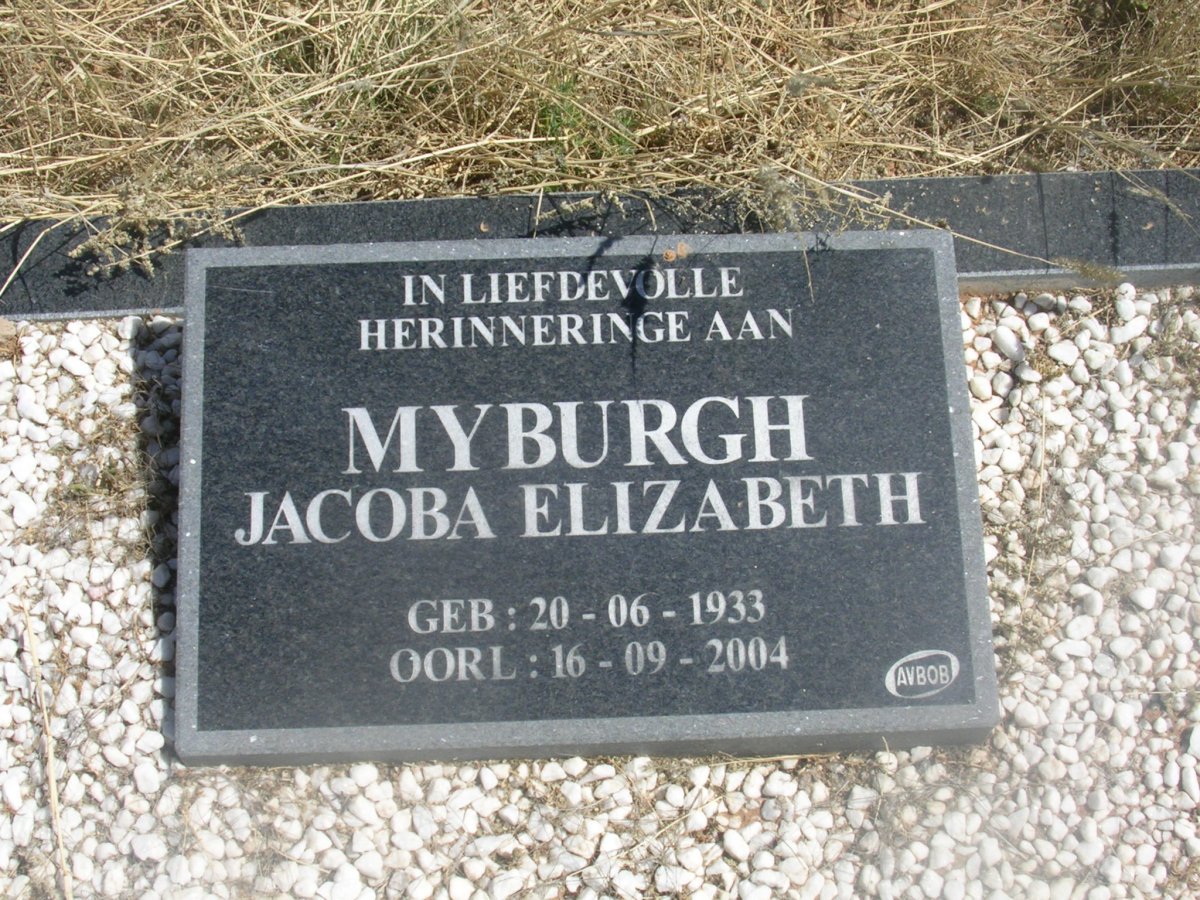 MYBURGH Jacoba Elizabeth 1933-2004