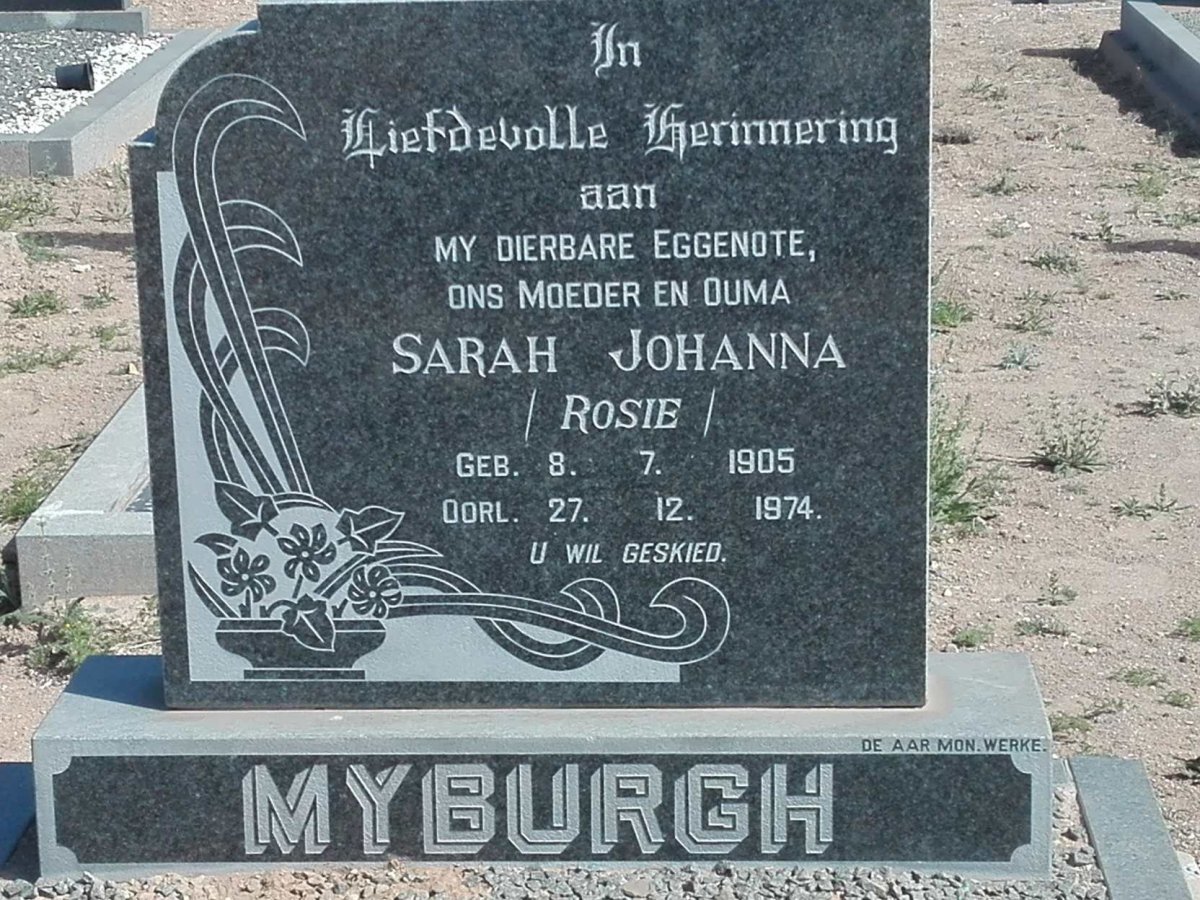 MYBURGH Sarah Johanna 1905-1974