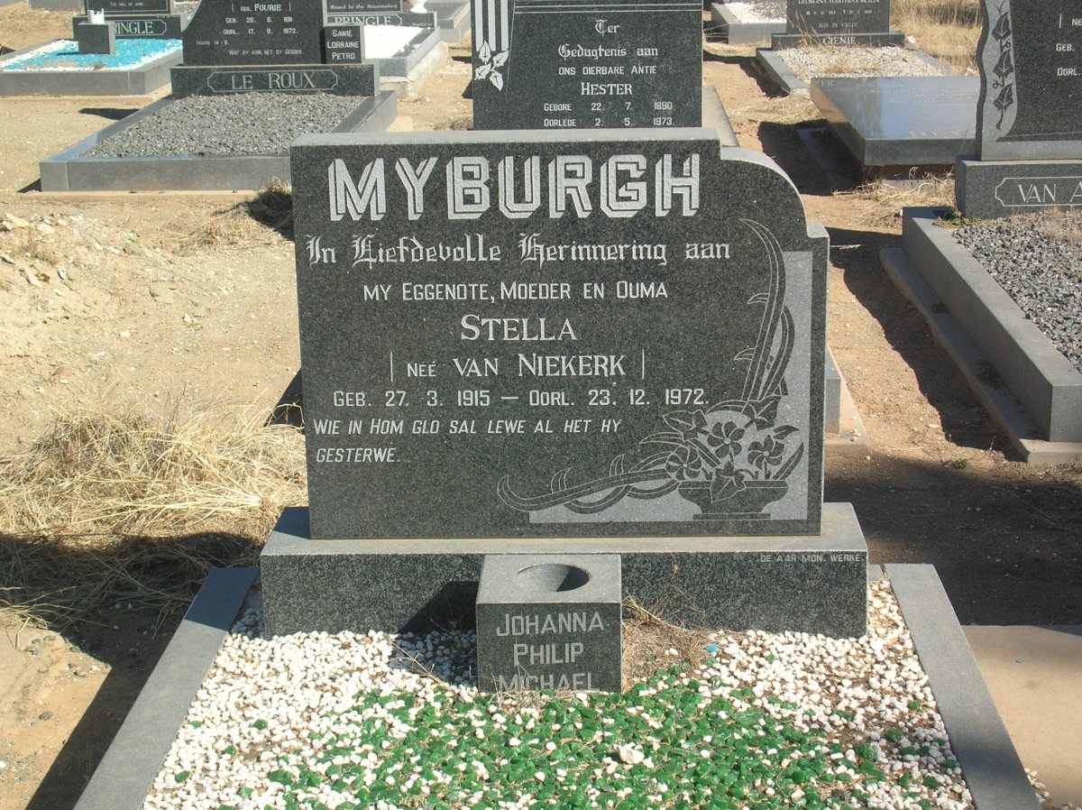 MYBURGH Stella nee VAN NIEKERK 1915-1972