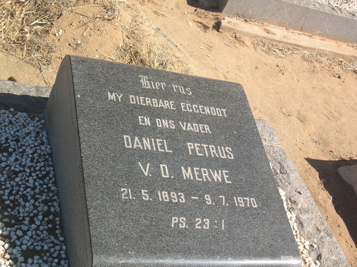 MERWE Daniel Petrus, v.d., 1893-1970
